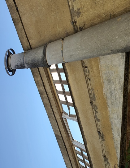 Imagen de cubierta tejado, con curva, imitación teja antigua.